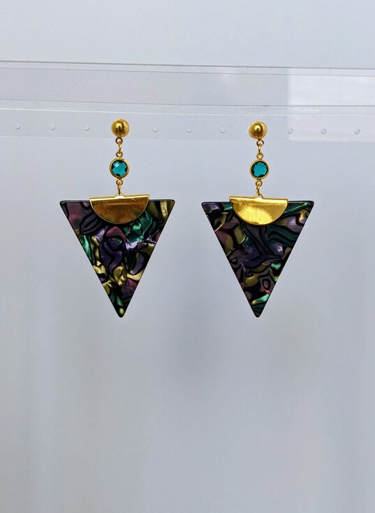 Jewelry - Triangular Iridescent Earrings